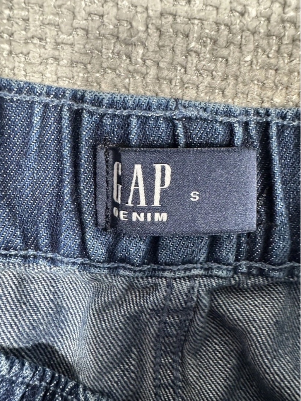 GAP High Rise Utility Shorts Dark Wash Elastic Waist Denim Shorts Medium - Picture 6 of 10
